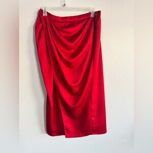 Eloquii Vibrant Red Midi Skirt